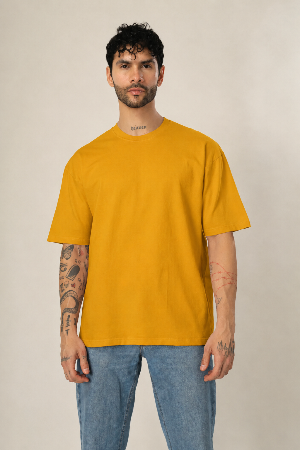 (240Gsm) French Terry Cotton Oversized T-Shirt - Unisex  (Without Branding )